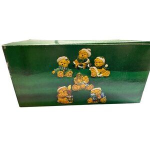 Christmas Bear Figurine Set Of 6 Holiday Themed Collectible Resin Bears